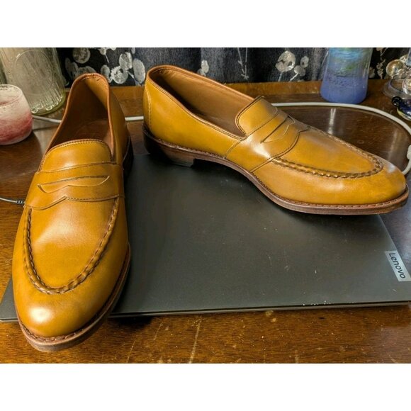 Allen Edmonds "RANDOLPH" Men's VERSE Slip-On Penny Loafers Sz 12 B Narrow Walnut - Picture 1 of 11